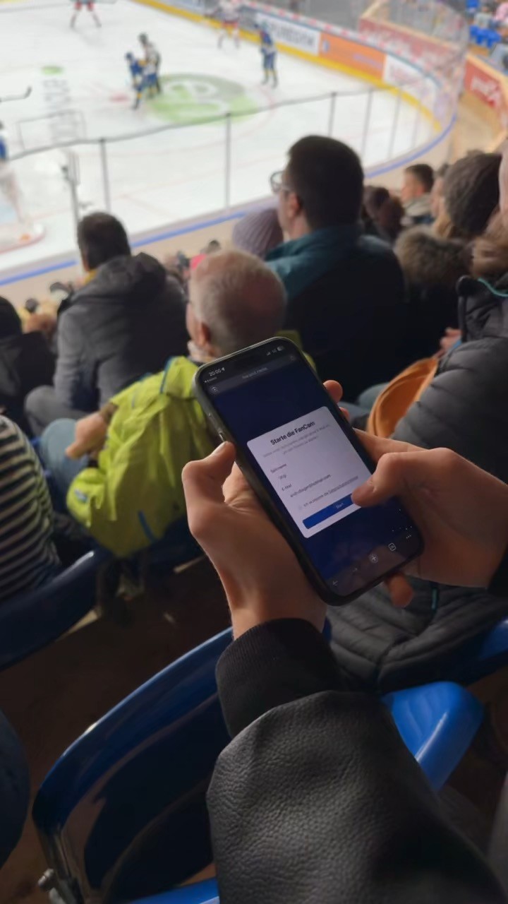 Teilnahme an der GKB HCD FanCam per Smartphone im Stadion