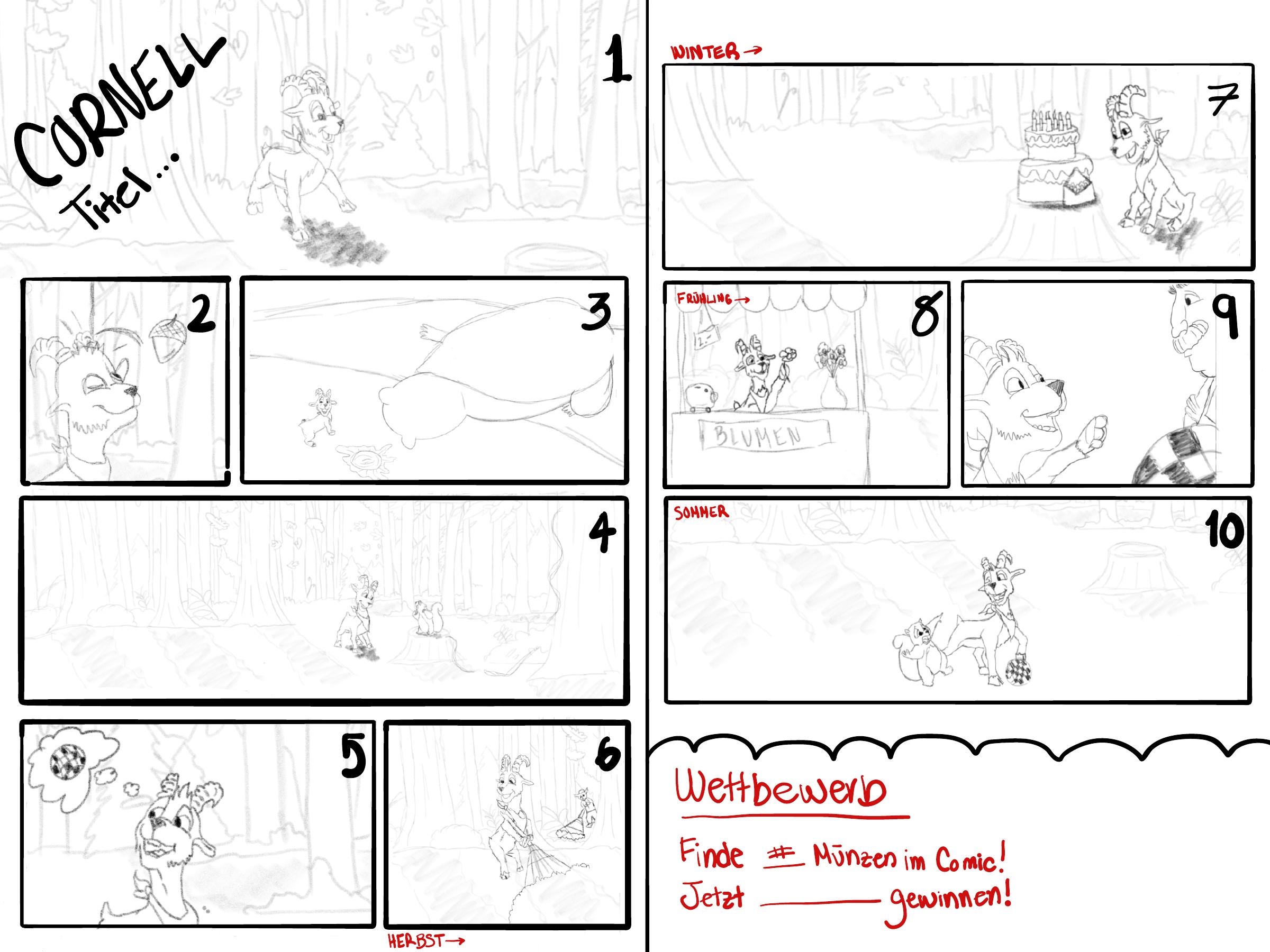 Storyboard-Skizze zum Comic